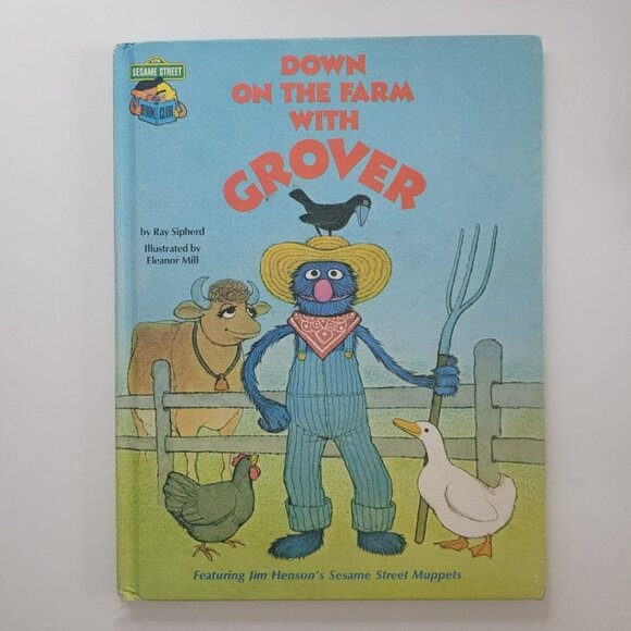 Sesame Street Grover Down on Farm Book Vintage 1980s Muppets Jim Henson Animals - Picture 8 of 9
